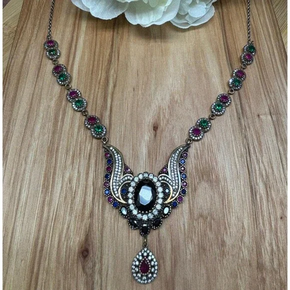 925 Sterling Silver Turkish Vintage Necklace for Women,NEW,Antique,HandmadeGift - Picture 2 of 6